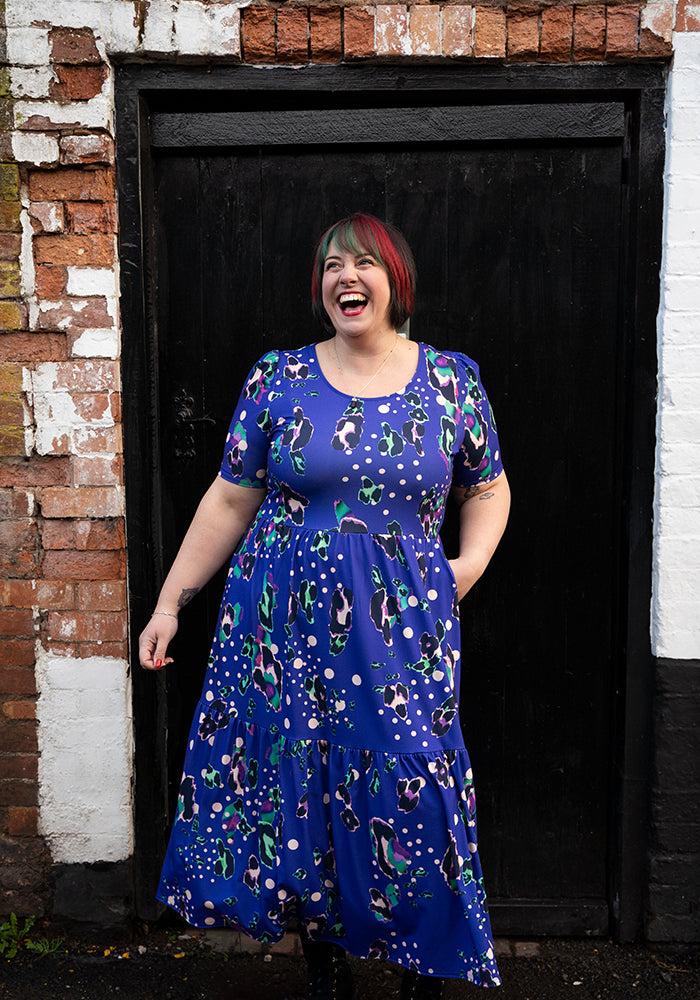 Tenth angle of Beverley Animal Polka Dot Mix Print Midaxi Dress
