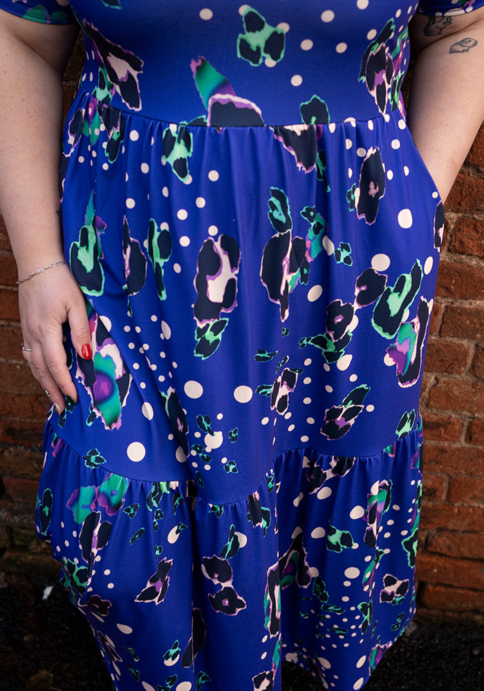 Fourth angle of Beverley Animal Polka Dot Mix Print Midaxi Dress