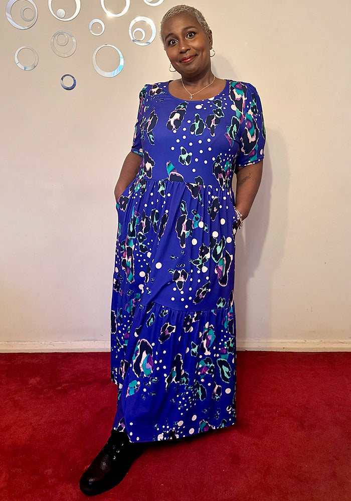 Ninth angle of Beverley Animal Polka Dot Mix Print Midaxi Dress