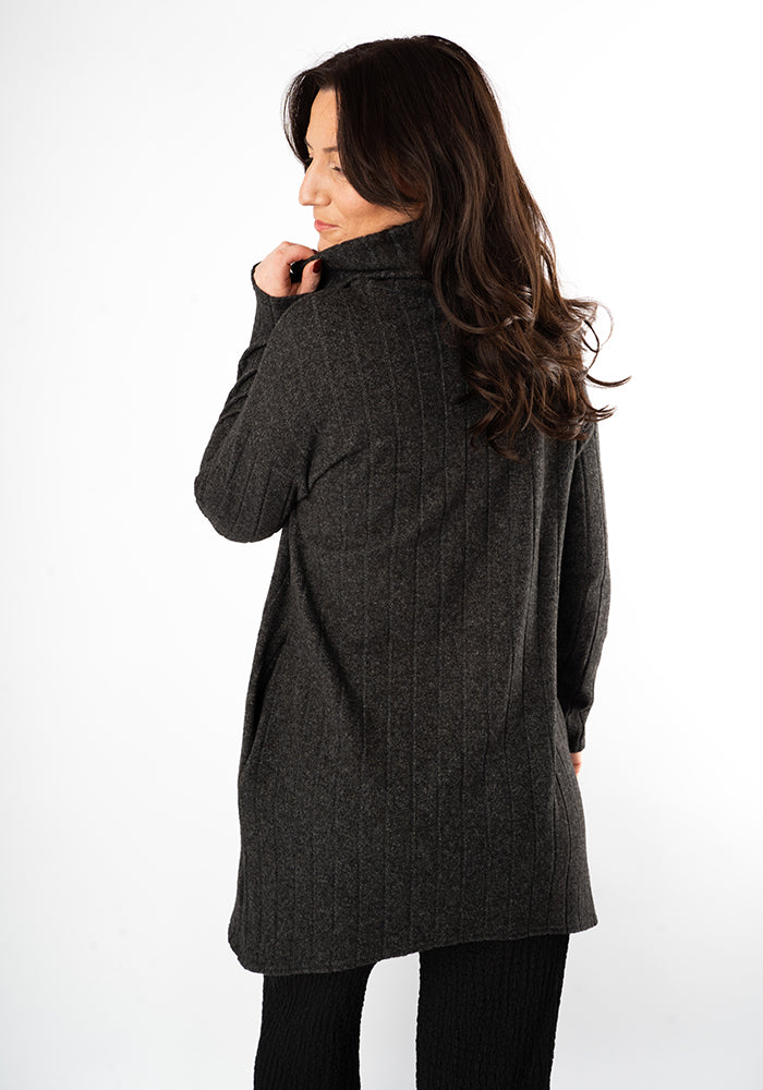 Fifth angle of Bexley Grey Brushed Chunky Rib Tunic