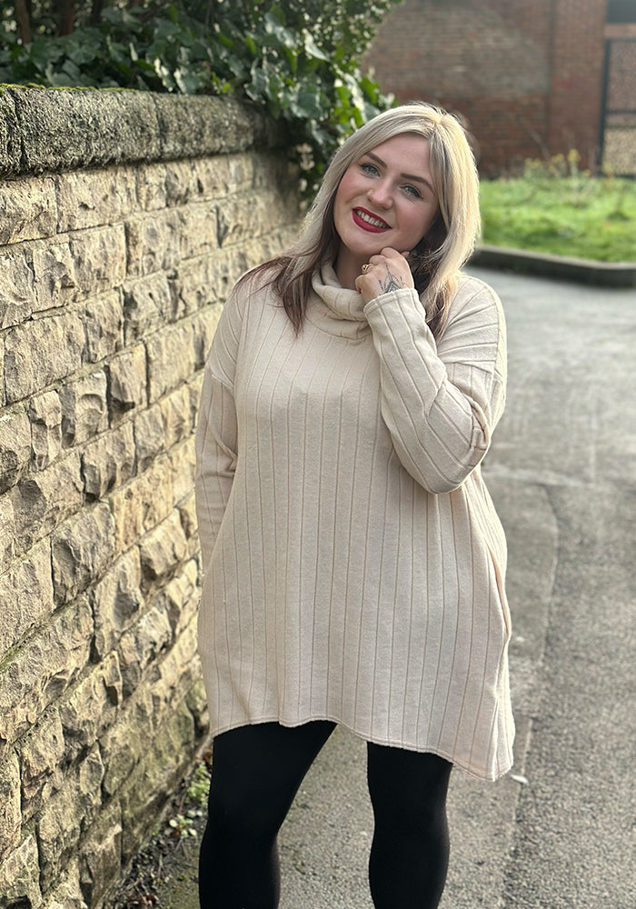 Seventh angle of Bexley Stone Brushed Chunky Rib Tunic