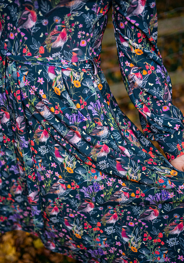 Birch Hidden Bird Print Dress