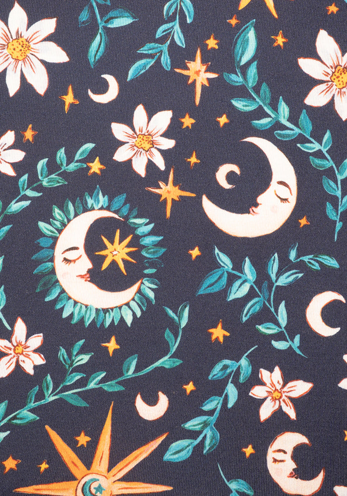 Birdie Celestial Moon Print Midi Dress