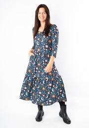 Birdie Celestial Moon Print Midi Dress