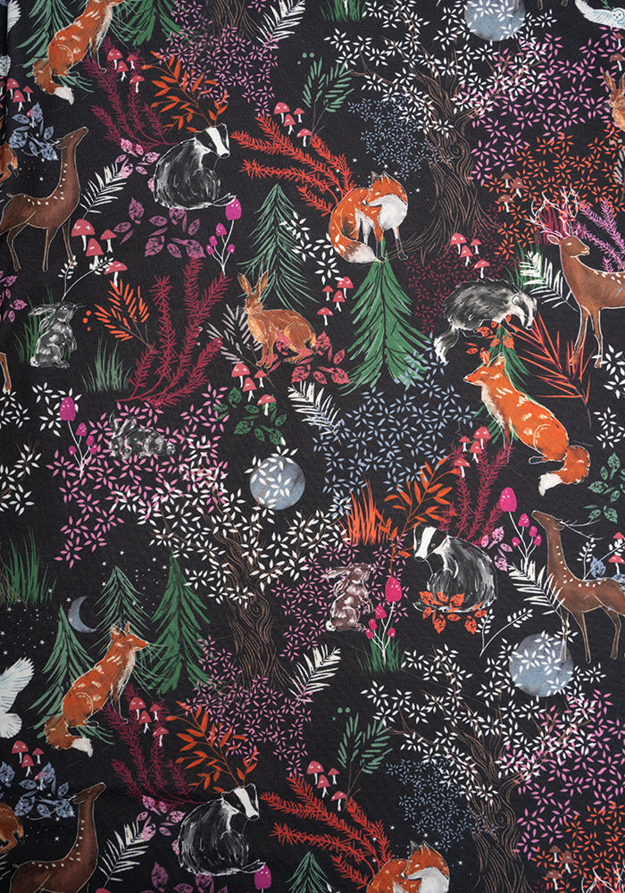 Birkley Animal Forest Print Midi Dress