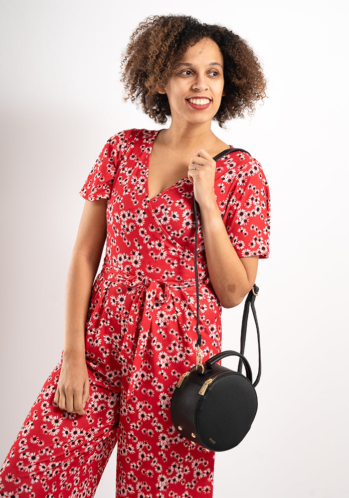 Bishop Red Ditsy Culotte Jumpsuit