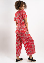 Bishop Red Ditsy Culotte Jumpsuit