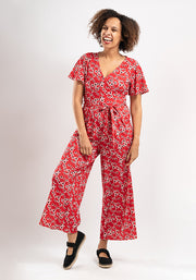 Bishop Red Ditsy Culotte Jumpsuit