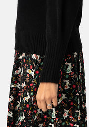 Black Balloon Sleeve Jumper