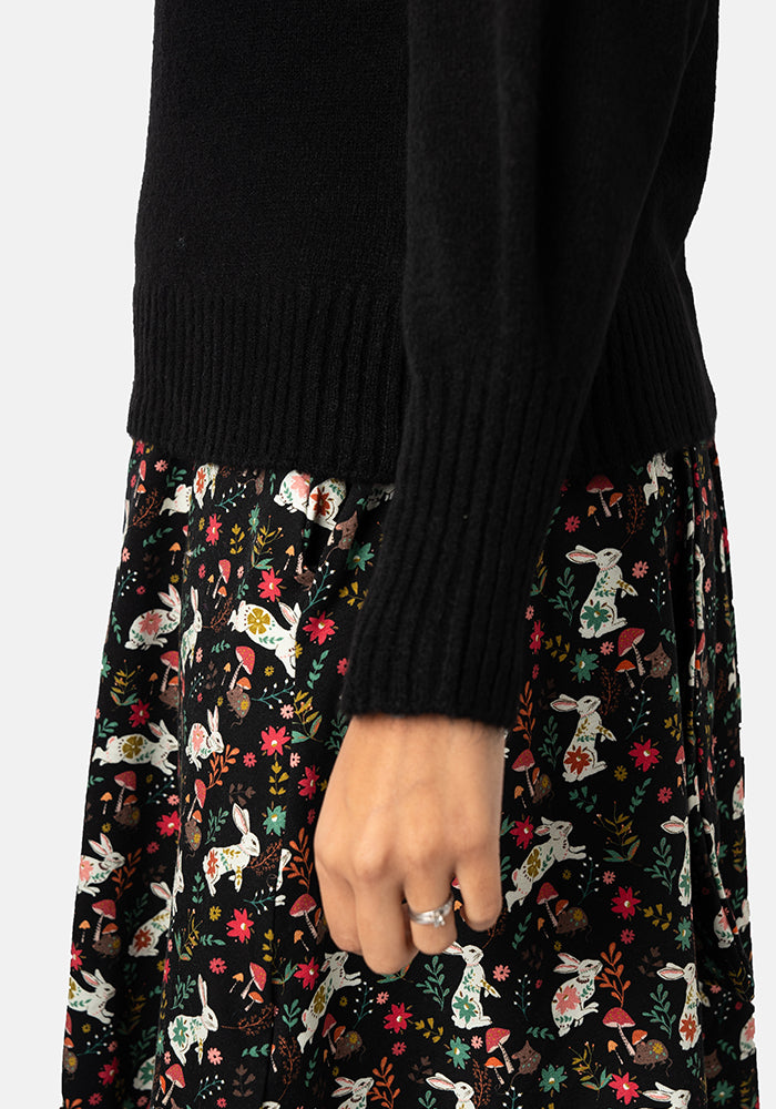 Black Balloon Sleeve Jumper
