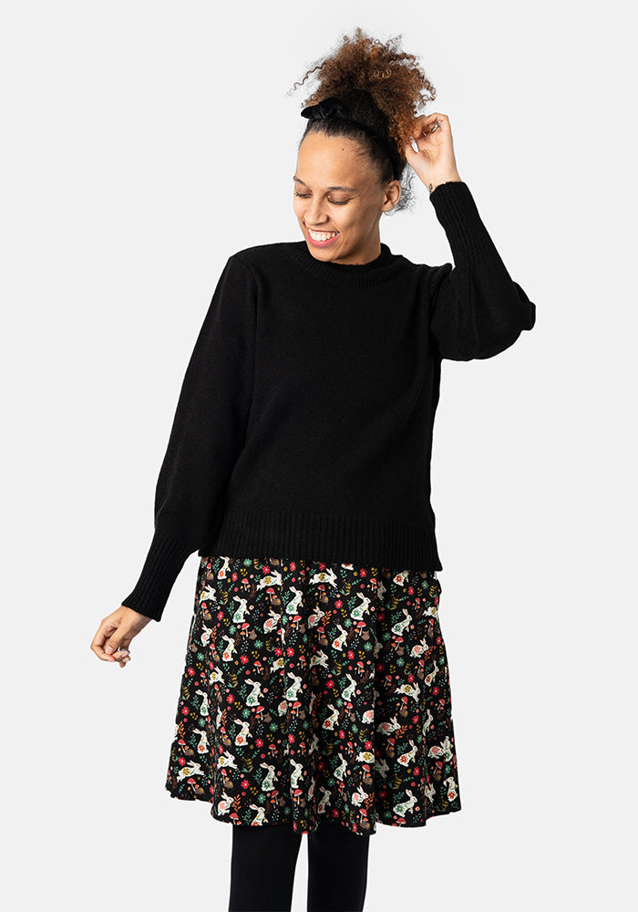 Black Balloon Sleeve Jumper