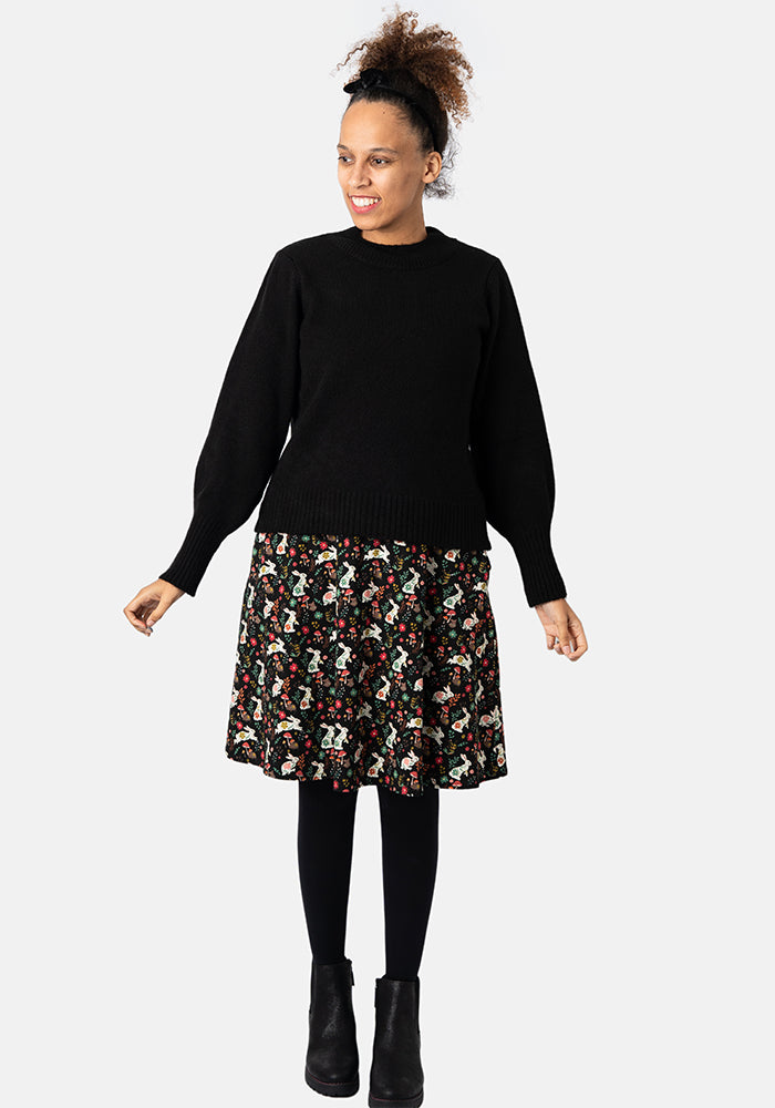 Black Balloon Sleeve Jumper