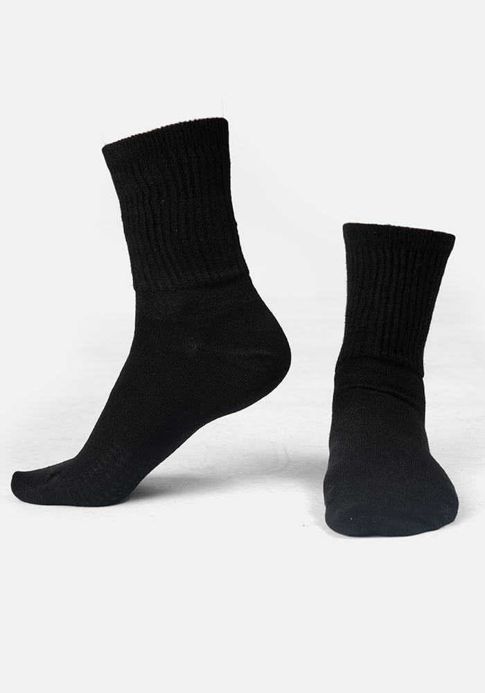 Front view of Black Bamboo Socks