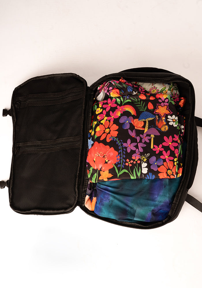 Fourth angle of Black Cabin Bag, a lightweight plain black cabin bag.