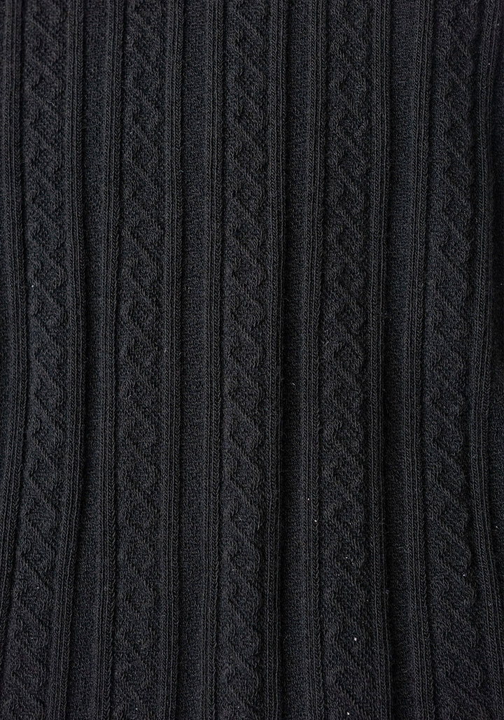 Black Cable Knit Tights