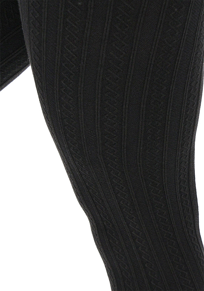 Black Cable Knit Tights