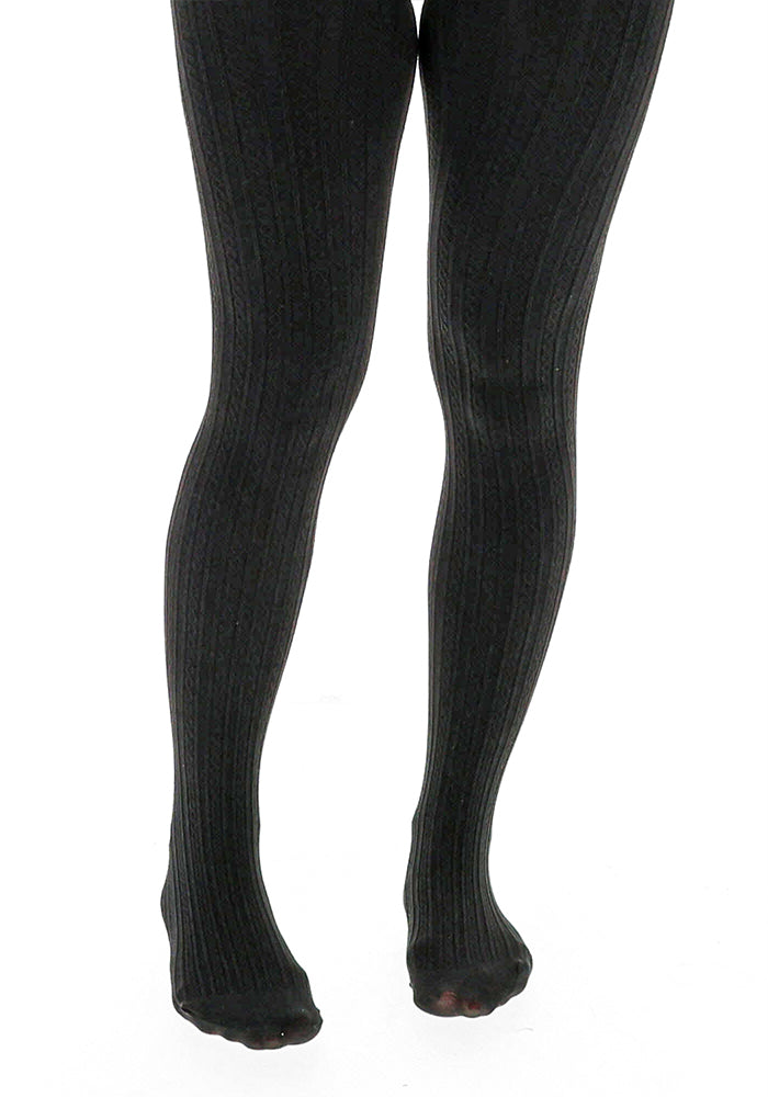 Black Cable Knit Tights