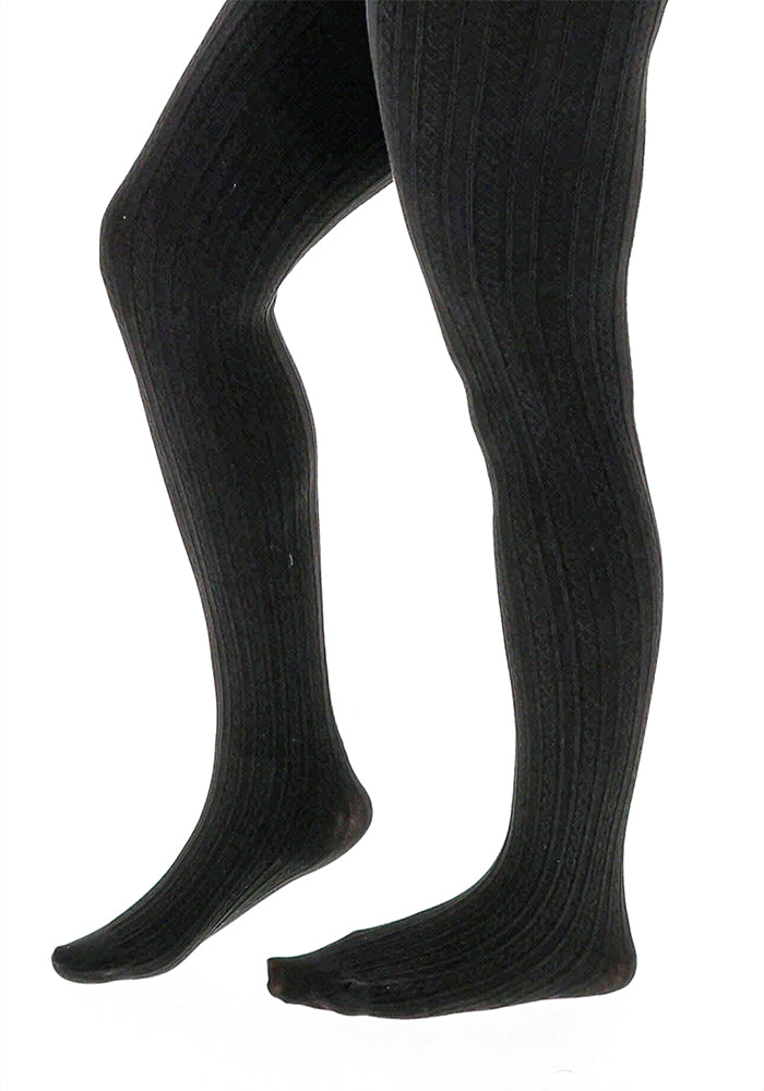 Black Cable Knit Tights