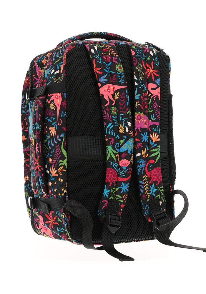 Fourth angle of Black Dinosaur Print Cabin Bag