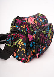Black Dinosaur Print Cross Body Bag