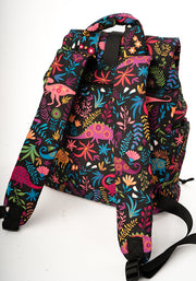 Black Dinosaur Print Drawstring Rucksack
