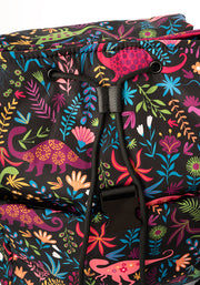Black Dinosaur Print Drawstring Rucksack