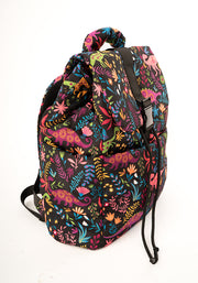 Black Dinosaur Print Drawstring Rucksack