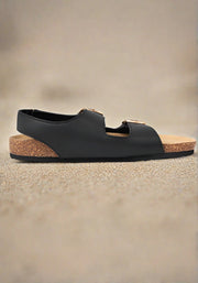 Black Double Buckle Popsy Sandal