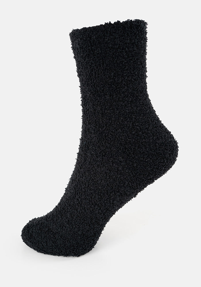 Third angle of Black Fluffy Socks