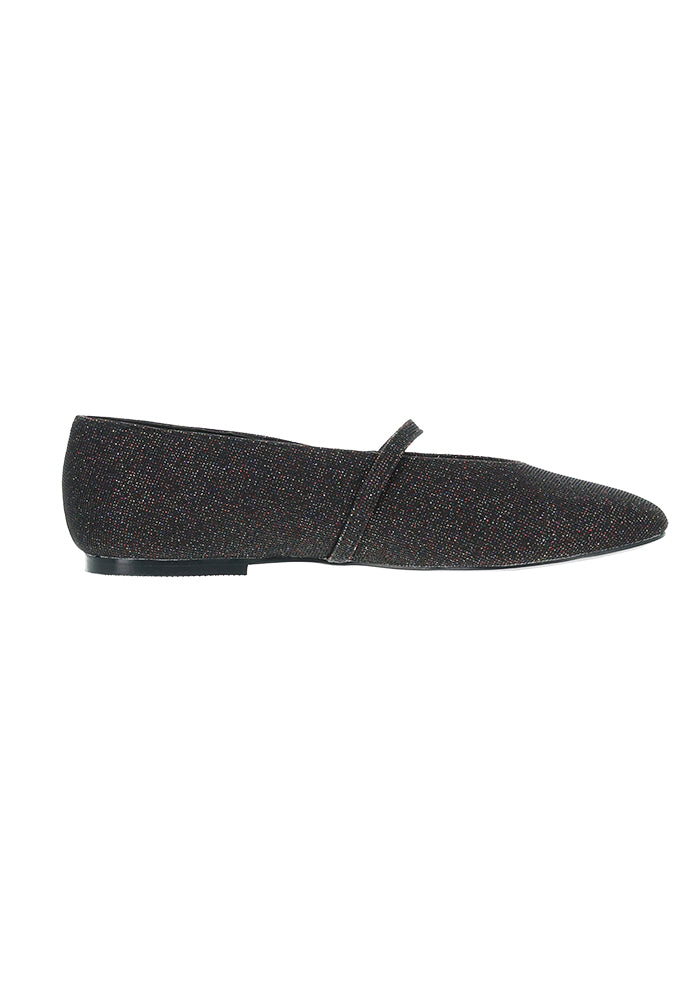 Black Glitter Ballet Pump