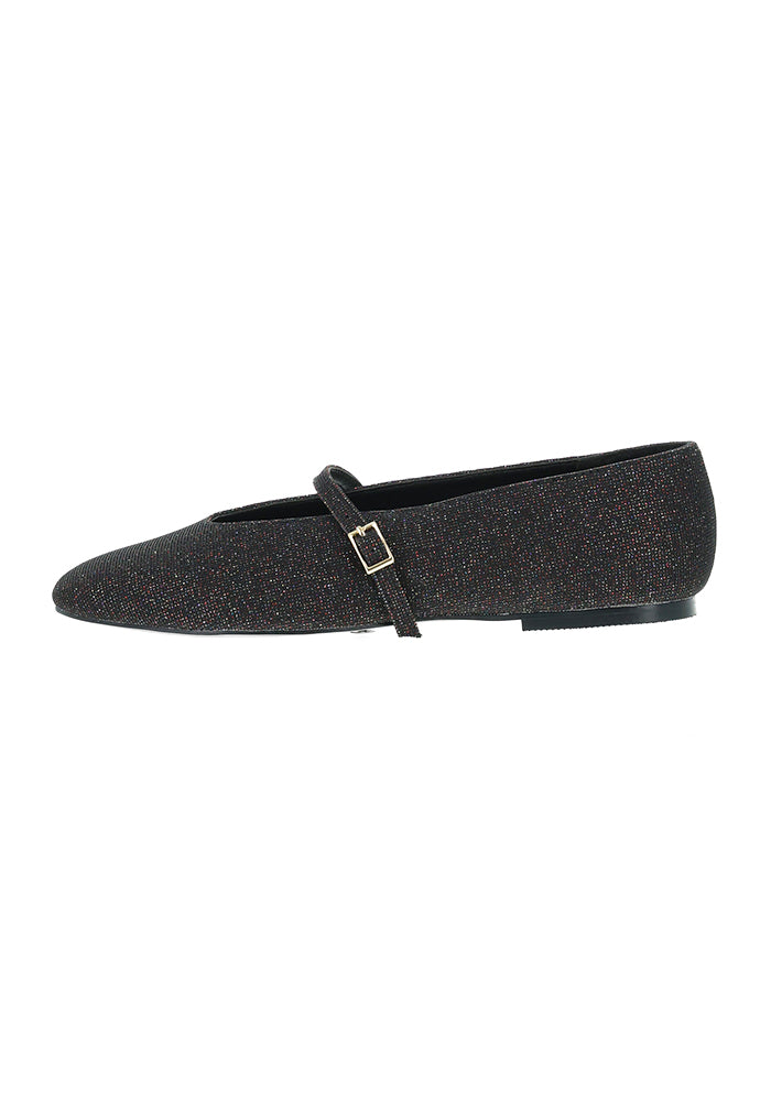 Black Glitter Ballet Pump