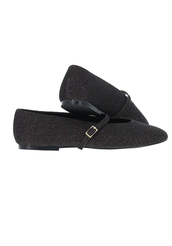 Black Glitter Ballet Pump