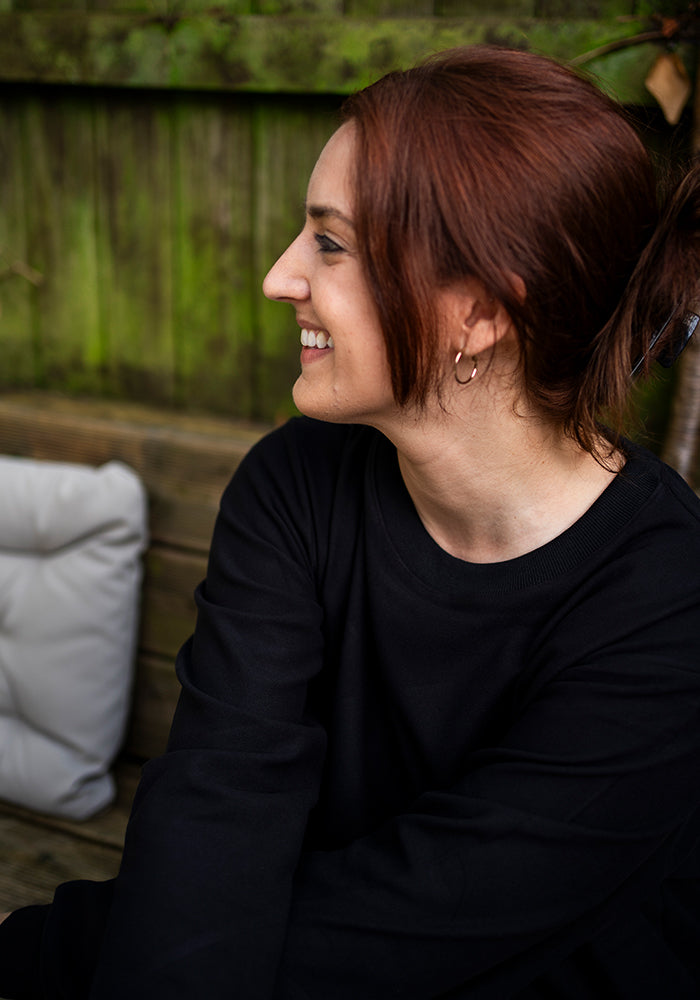 Ninth angle of Black Longline Popsy Sweatshirt