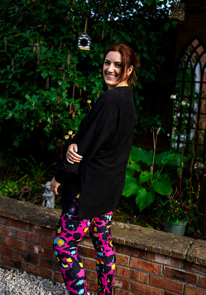 Seventh angle of Black Longline Popsy Sweatshirt