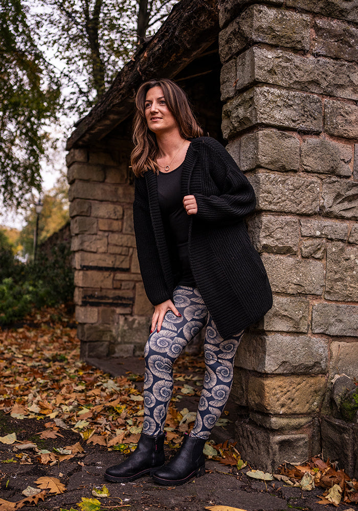 Black Long Line Ribbed Knitted Cardigan