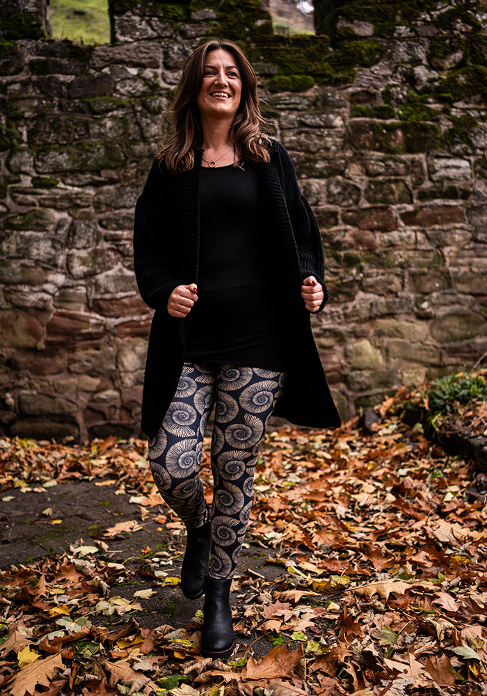 Black Long Line Ribbed Knitted Cardigan