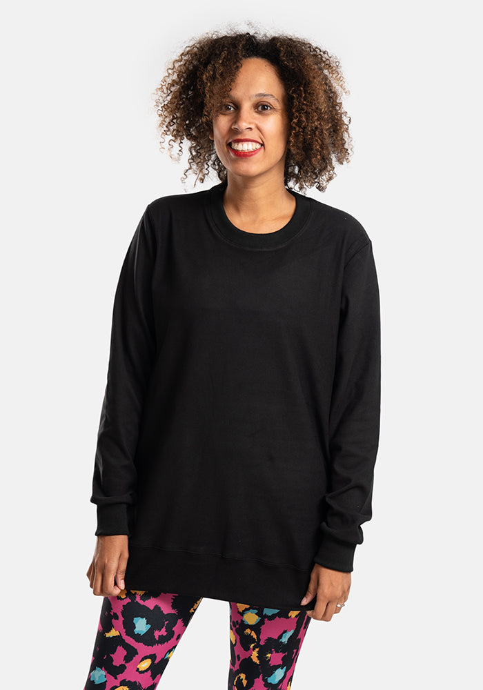 Third angle of Black Longline Popsy Sweatshirt