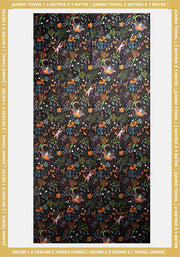 Black Magical Moth Print Jumbo Bath Sheet