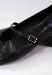 Black Metallic Ballet Pump