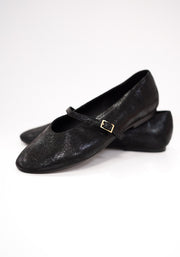 Black Metallic Ballet Pump