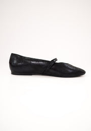 Black Metallic Ballet Pump