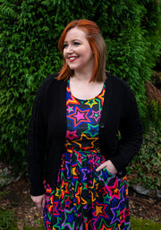 Black Moss Stitch Cardigan