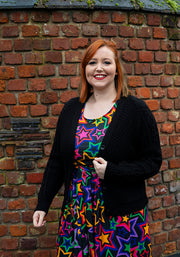 Black Moss Stitch Cardigan