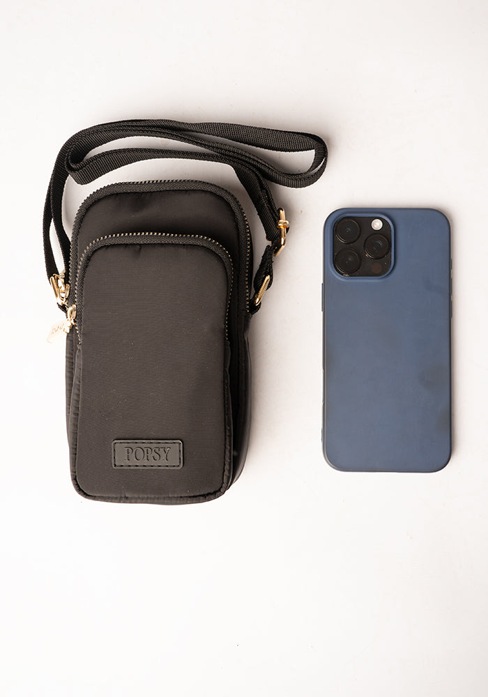 Popsy Black Phone Pocket Bag