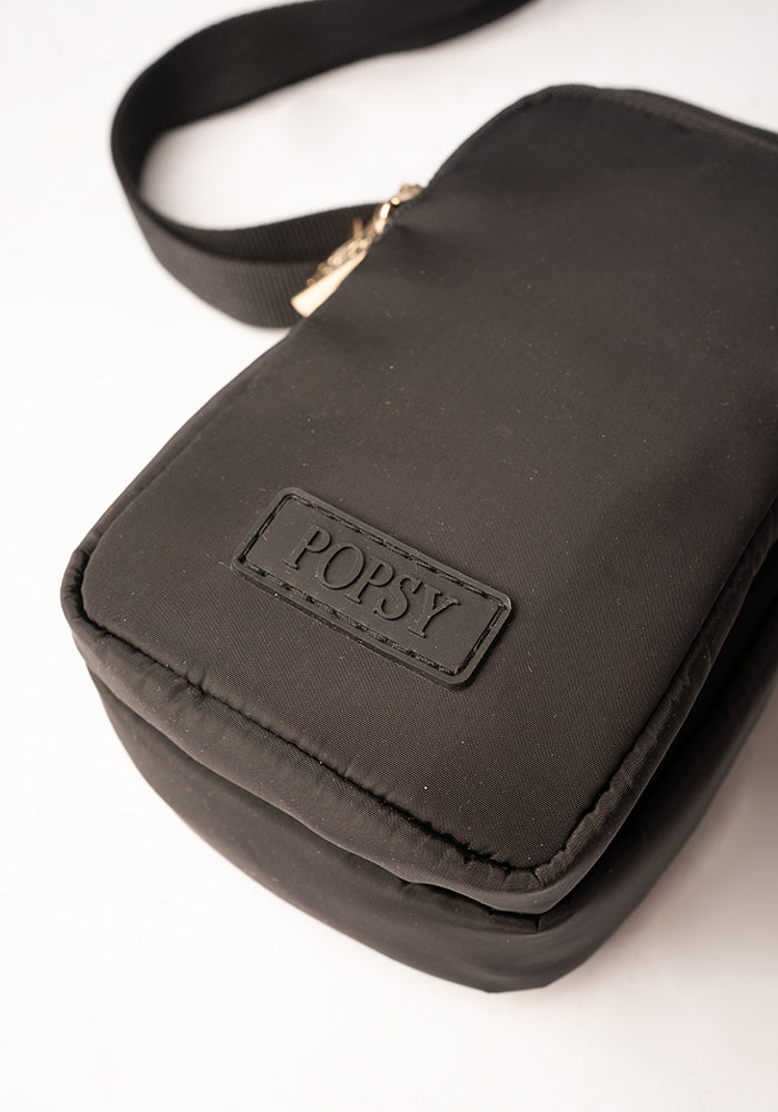 Second angle of Black Phone Pocket Bag