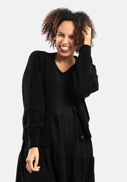 Black Ribbed Cardigan