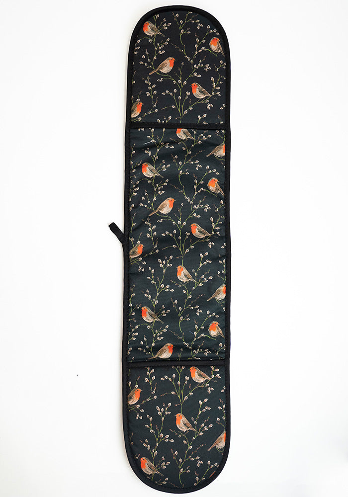 Black Robins Print Oven Glove