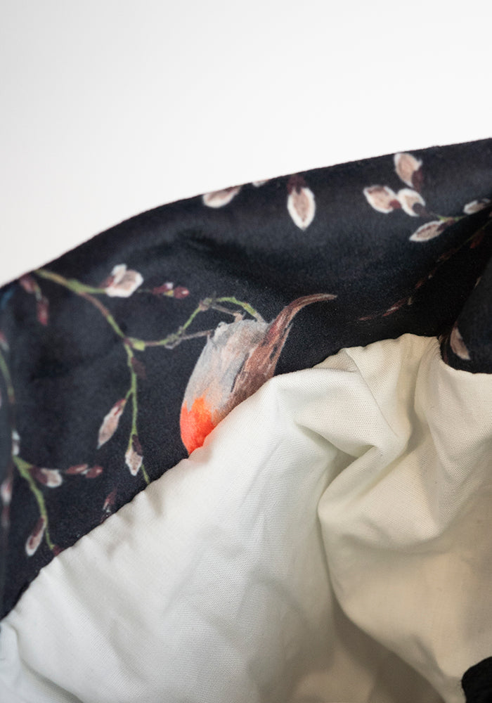 Black Robins Print Stocking