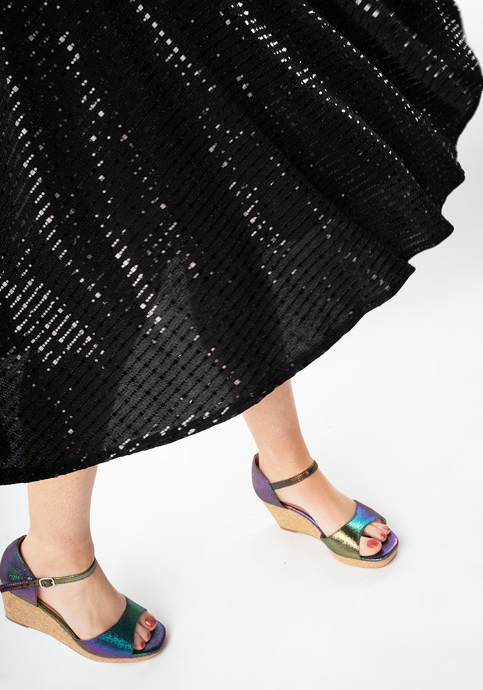 Sixth angle of Candescent Black Sequin Swing Dress