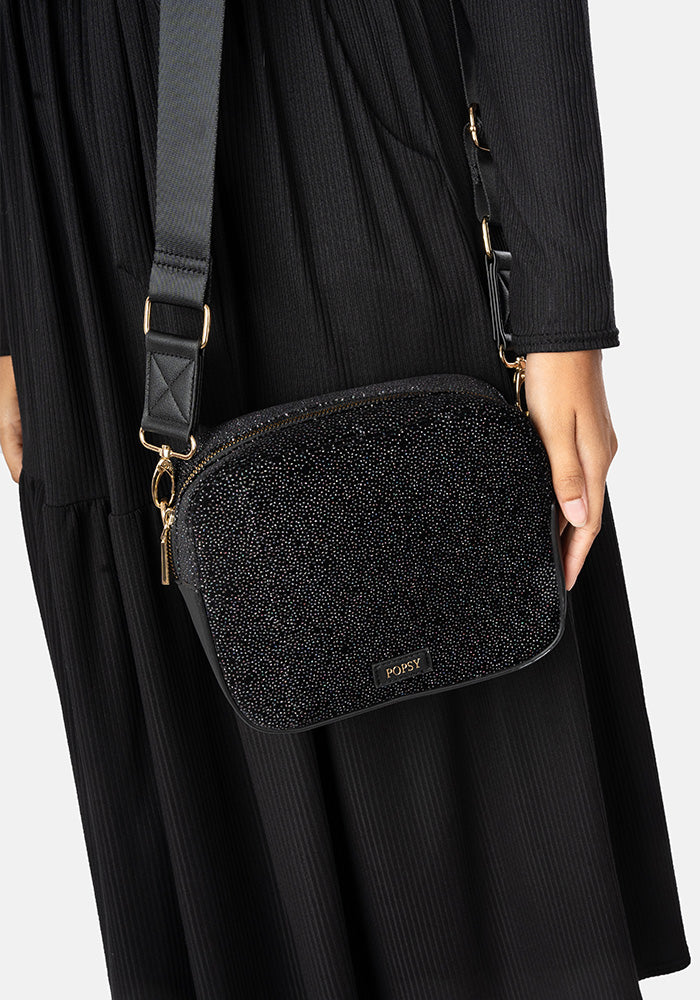 Black Sparkle Camera Bag